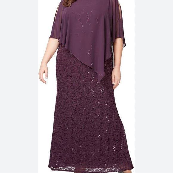 ignite Dresses & Skirts - Elegant Lace Dress Ignite evening wear
Sz 20w fig, plum color